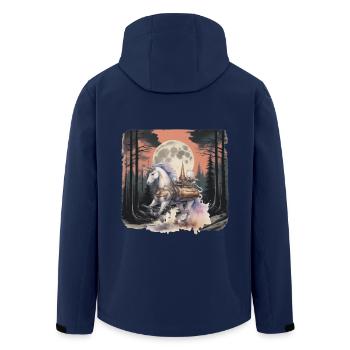 Unicorn Technique Machine Unicorns Whale - Men’s Recycled Softshell Jacket by Stanley/Stella - navy - Back - AI Model Male 185 light (185cm)