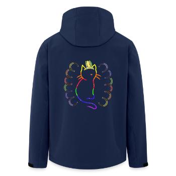 Retro Katze Katzen Vintage 80er 90er Schamane - Recycelte Männer Softshell-Jacke von Stanley/Stella - Navy - Hinten - AI Model Male 185 light (185cm)