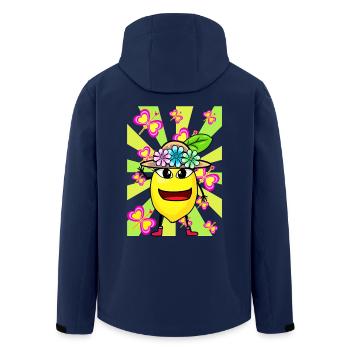 Retro Zitrone Kinder Kind Mädchen Jungen Obst - Recycelte Männer Softshell-Jacke von Stanley/Stella - Navy - Hinten - AI Model Male 185 light (185cm)