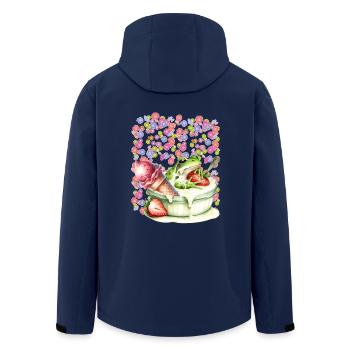 Frosch Frösche Dessert Eis Eiscrem Eiskrem Erdbeer - Recycelte Männer Softshell-Jacke von Stanley/Stella - Navy - Hinten - AI Model Male 185 light (185cm)