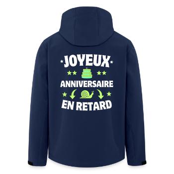 Joyeux Anniversaire en Retard Escargot - Veste softshell homme en polyester recyclé Stanley/Stella - marine - Dos - AI Model Male 185 light (185cm)