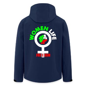 Women life freedom - Men’s Recycled Softshell Jacket by Stanley/Stella - navy - Back - AI Model Male 185 light (185cm)