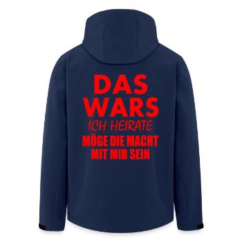 Das wars ich heirate - Recycelte Männer Softshell-Jacke von Stanley/Stella - Navy - Hinten - AI Model Male 185 light (185cm)