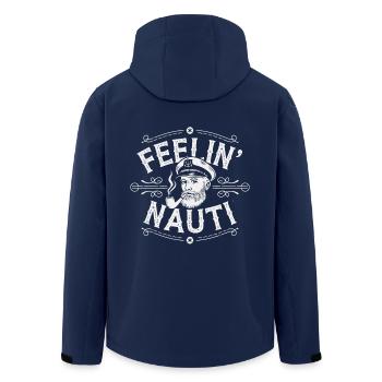 Feelin' Nauti | Maritime Humor | Captain - Men’s Recycled Softshell Jacket by Stanley/Stella - navy - Back - AI Model Male 185 light (185cm)