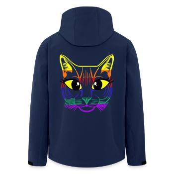 LGBT Katzengesicht Katze Gay Pride Regenbogen Gay - Recycelte Männer Softshell-Jacke von Stanley/Stella - Navy - Hinten - AI Model Male 185 light (185cm)
