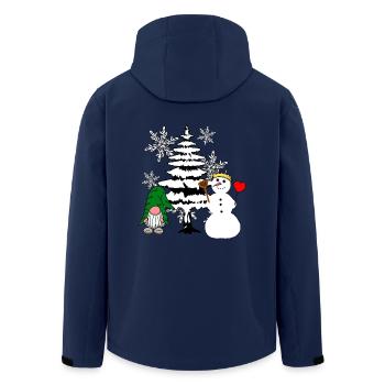 Xmas Christmas Forest Nikolaus Schneemann Santa - Men’s Recycled Softshell Jacket by Stanley/Stella - navy - Back - AI Model Male 185 light (185cm)