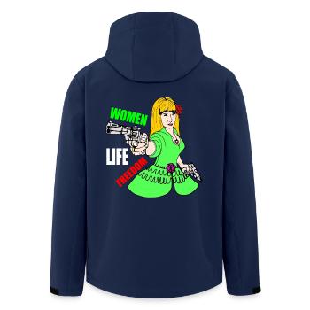 Women life freedom - Men’s Recycled Softshell Jacket by Stanley/Stella - navy - Back - AI Model Male 185 light (185cm)