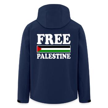 Free palestine - Men’s Recycled Softshell Jacket by Stanley/Stella - navy - Back - AI Model Male 185 light (185cm)