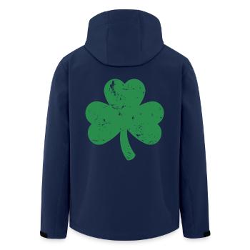 Cadeau de la Saint-Patrick Trèfle Hommes, Femmes, Enfants - Veste softshell homme en polyester recyclé Stanley/Stella - marine - Dos - AI Model Male 185 light (185cm)