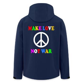 Make love not war - Men’s Recycled Softshell Jacket by Stanley/Stella - navy - Back - AI Model Male 185 light (185cm)