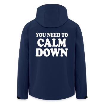 You need to calm down - Recycelte Männer Softshell-Jacke von Stanley/Stella - Navy - Hinten - AI Model Male 185 light (185cm)