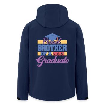 Stolzer Bruder eines Abschlussgeschenks 2023 - Recycelte Männer Softshell-Jacke von Stanley/Stella - Navy - Hinten - AI Model Male 185 light (185cm)