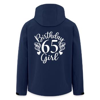 65e anniversaire Femmes Son anniversaire Fille 65 ans - Veste softshell homme en polyester recyclé Stanley/Stella - marine - Dos - AI Model Male 185 light (185cm)