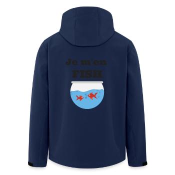 Je m'en FISH - Veste softshell homme en polyester recyclé Stanley/Stella - marine - Dos - AI Model Male 185 light (185cm)