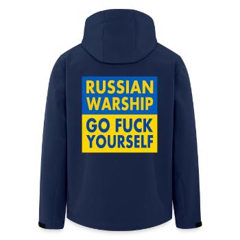russian warship go f yourself - Men’s Recycled Softshell Jacket by Stanley/Stella - navy - Back - AI Model Male 185 light (185cm)