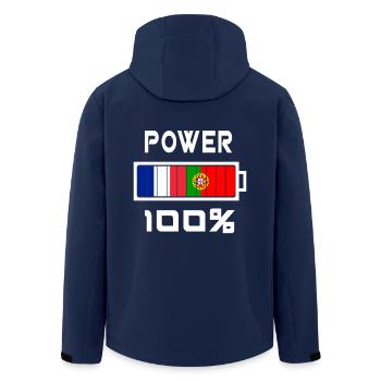 Portugal und Frankreich machen 100% - Recycelte Männer Softshell-Jacke von Stanley/Stella - Navy - Hinten - AI Model Male 185 light (185cm)