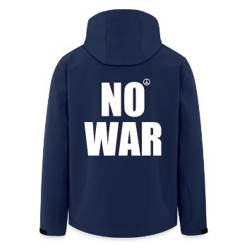 No war - Men’s Recycled Softshell Jacket by Stanley/Stella - navy - Back - AI Model Male 185 light (185cm)