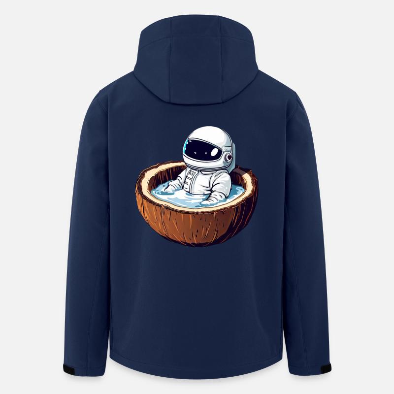 Astronaut bathes in coconut - Funny - Men’s Recycled Softshell Jacket by Stanley/Stella - navy