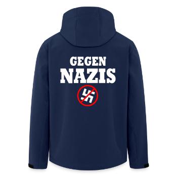 Gegen nazis - Recycelte Männer Softshell-Jacke von Stanley/Stella - Navy - Hinten - AI Model Male 185 light (185cm)