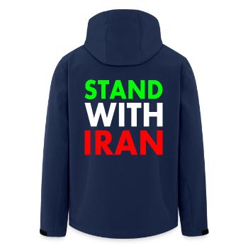 Stand with iran - Men’s Recycled Softshell Jacket by Stanley/Stella - navy - Back - AI Model Male 185 light (185cm)