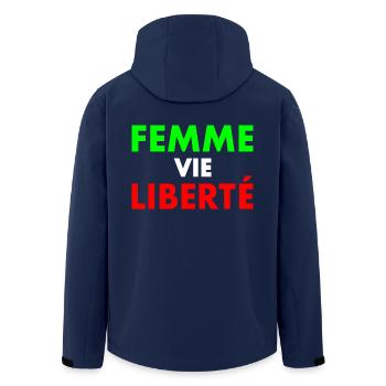 Woman life freedom - Men’s Recycled Softshell Jacket by Stanley/Stella - navy - Back - AI Model Male 185 light (185cm)