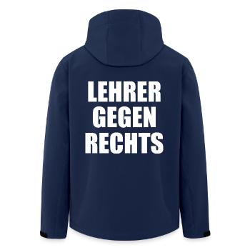 Lehrer gegen rechts - Recycelte Männer Softshell-Jacke von Stanley/Stella - Navy - Hinten - AI Model Male 185 light (185cm)