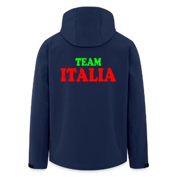 Italy - Men’s Recycled Softshell Jacket by Stanley/Stella - navy - Back - AI Model Male 185 light (185cm)