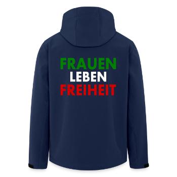 Frauen leben freiheit - Recycelte Männer Softshell-Jacke von Stanley/Stella - Navy - Hinten - AI Model Male 185 light (185cm)