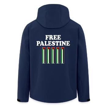 Free palestine - Recycelte Männer Softshell-Jacke von Stanley/Stella - Navy - Hinten - AI Model Male 185 light (185cm)