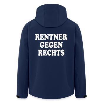 rentner gegen rechts - Recycelte Männer Softshell-Jacke von Stanley/Stella - Navy - Hinten - AI Model Male 185 light (185cm)
