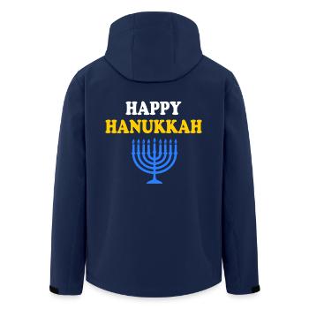 HAPPY HANUKKAH - Men’s Recycled Softshell Jacket by Stanley/Stella - navy - Back - AI Model Male 185 light (185cm)