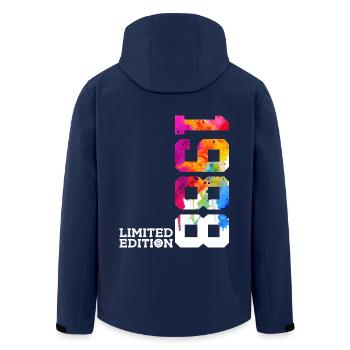 38. GEBURTSTAG LIMITED EDITION 1988 - Recycelte Männer Softshell-Jacke von Stanley/Stella - Navy - Hinten - AI Model Male 185 light (185cm)