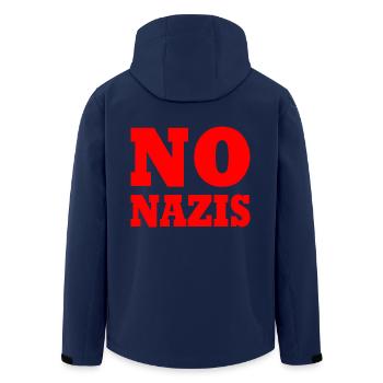 No nazis - Recycelte Männer Softshell-Jacke von Stanley/Stella - Navy - Hinten - AI Model Male 185 light (185cm)