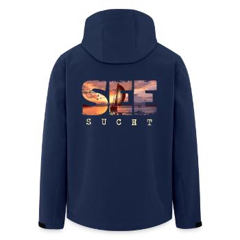 See Sucht - Segeln Outfit Yacht Segelboot Maritim - Recycelte Männer Softshell-Jacke von Stanley/Stella - Navy - Hinten - AI Model Male 185 light (185cm)