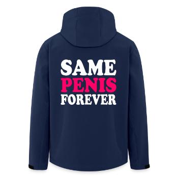 Same penis forever - Men’s Recycled Softshell Jacket by Stanley/Stella - navy - Back - AI Model Male 185 light (185cm)