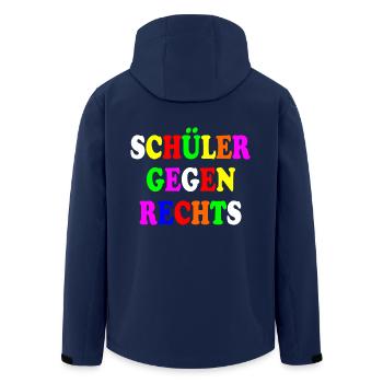 Schüler gegen rechts - Recycelte Männer Softshell-Jacke von Stanley/Stella - Navy - Hinten - AI Model Male 185 light (185cm)