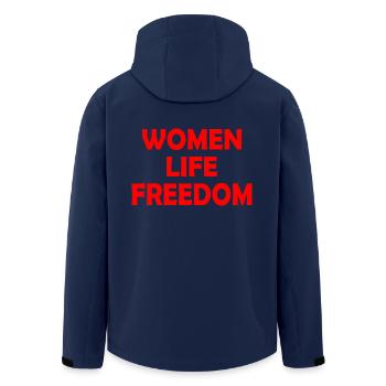 Women life freedom - Men’s Recycled Softshell Jacket by Stanley/Stella - navy - Back - AI Model Male 185 light (185cm)