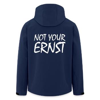 Not your ernst - Recycelte Männer Softshell-Jacke von Stanley/Stella - Navy - Hinten - AI Model Male 185 light (185cm)