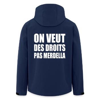 on veut des droits pas merdella - Veste softshell homme en polyester recyclé Stanley/Stella - marine - Dos - AI Model Male 185 light (185cm)