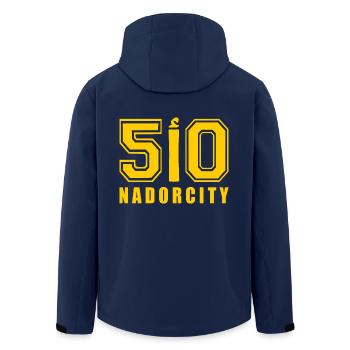 Nadorcity nador ا 50 - Men’s Recycled Softshell Jacket by Stanley/Stella - navy - Back - AI Model Male 185 light (185cm)