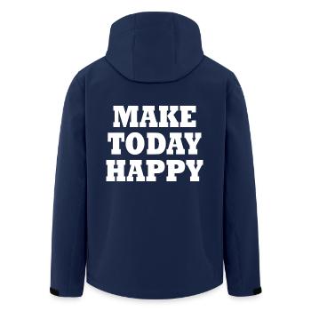 Make today happy - Recycelte Männer Softshell-Jacke von Stanley/Stella - Navy - Hinten - AI Model Male 185 light (185cm)