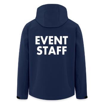 Event staff - Men’s Recycled Softshell Jacket by Stanley/Stella - navy - Back - AI Model Male 185 light (185cm)
