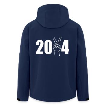 Siegeszeichen victory zeichen 2024 - Recycelte Männer Softshell-Jacke von Stanley/Stella - Navy - Hinten - AI Model Male 185 light (185cm)