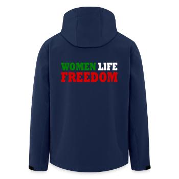 Women life freedom - Recycelte Männer Softshell-Jacke von Stanley/Stella - Navy - Hinten - AI Model Male 185 light (185cm)