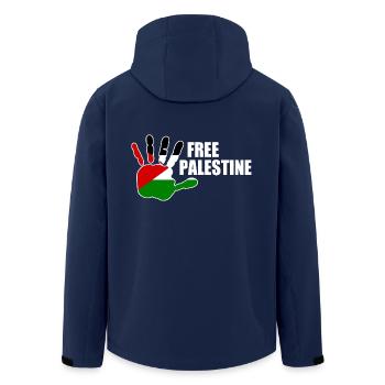 Free palestine - Recycelte Männer Softshell-Jacke von Stanley/Stella - Navy - Hinten - AI Model Male 185 light (185cm)