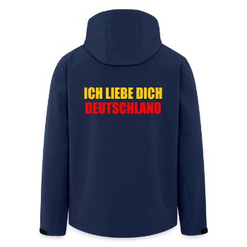 ich liebe dich deutschland - Recycelte Männer Softshell-Jacke von Stanley/Stella - Navy - Hinten - AI Model Male 185 light (185cm)