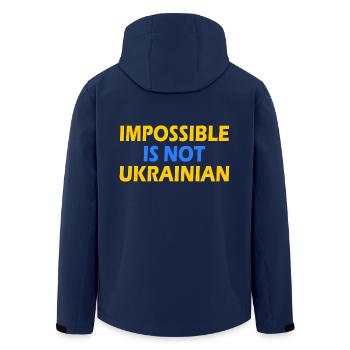 impossible is not ukrainian - ukraine - Recycelte Männer Softshell-Jacke von Stanley/Stella - Navy - Hinten - AI Model Male 185 light (185cm)