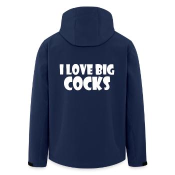 I love big cocks - Men’s Recycled Softshell Jacket by Stanley/Stella - navy - Back - AI Model Male 185 light (185cm)