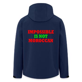 impossible is not moroccan - morocco - Men’s Recycled Softshell Jacket by Stanley/Stella - navy - Back - AI Model Male 185 light (185cm)