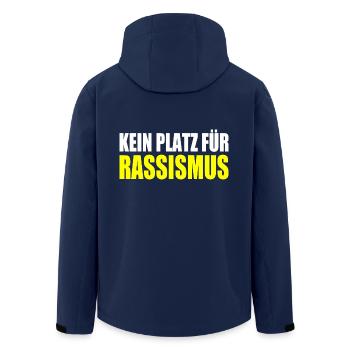 kein platz für rassismus - Recycelte Männer Softshell-Jacke von Stanley/Stella - Navy - Hinten - AI Model Male 185 light (185cm)